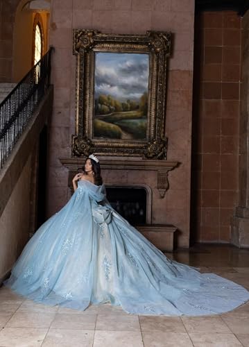 Lace Appliques Quinceanera Dresses Off Shoulder Ball Gown Puffy Glitter Tulle Sweet 16 Dresses with Cloak2