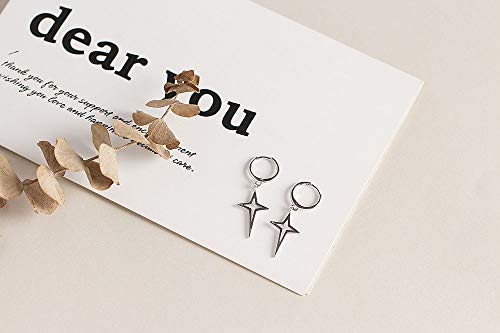 Dtja Minimalist Cross Star Dangle Drop Small Hoop Earrings For Women Girls S925 Sterling Silver Charms Huggie Constellation Long Star Cartilage Tiny Studs Earring Pierced Ear Jewelry Christmas  thumb #4