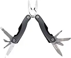 Canivete Multifuncional Suiço Inox 12 em 1, Aço Inoxidáve Preto, 9 x 10 cm com Estojo. Ire O (Preto)