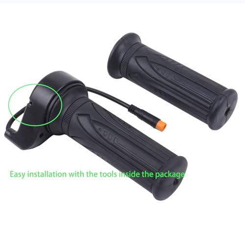 Image of Electric Bicycle Throttle Grip with 3 Pin Waterproof Plug, 20X E-Bike Modified Thumb Throttle Part, 12-72V Speed Accelerator for Mountain Bike Scooter