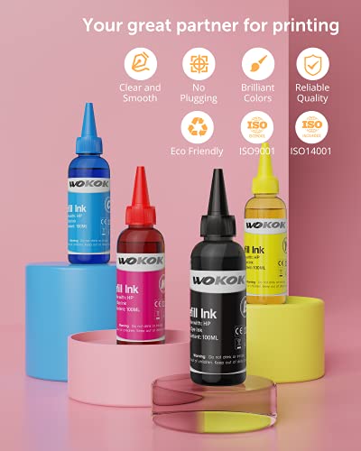 Wokok WOH5 Refill Ink Kit For Hp 67 67Xl 63 63Xl 65 65Xl 61 61Xl 950 950Xl 951Xl 902Xl 952Xl Ink Cartridges thumb #5