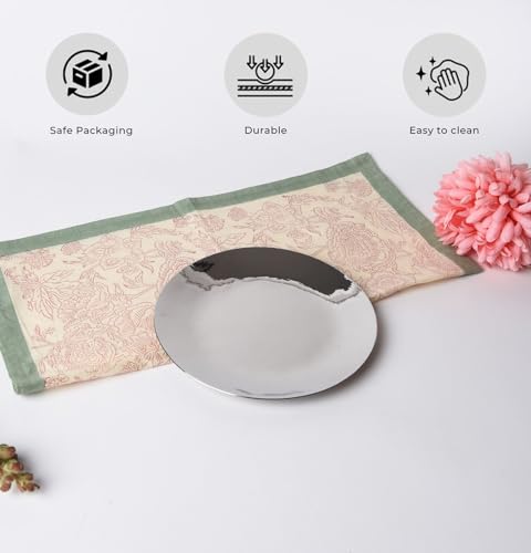 Image of ARTTDINOX Stainless Steel Quarter Plate | Salad and Snacks | Serveware, Dinnerware & Tableware | Rose Quartz Series