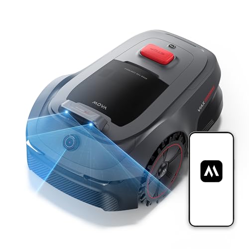 MOVA ViAX 500 Robot Tagliaerba, Copertura 500 m², Mappatura senza RTK e Assistita dall'IA, LiDAR 360° + Doppia Visione AI, Evitamento Intelligente degli Ostacoli, Percorso a Forma di U