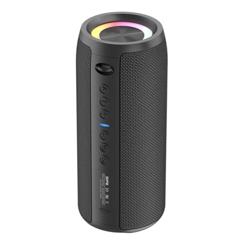 Yarryuter Altavoz Bluetooth S51 Pro, Altavoz para Exteriores de 40 W con Luces de Colores Deslumbrantes, Resistente Al Agua, Batería de Larga Duración, Sonido de Subwoofer