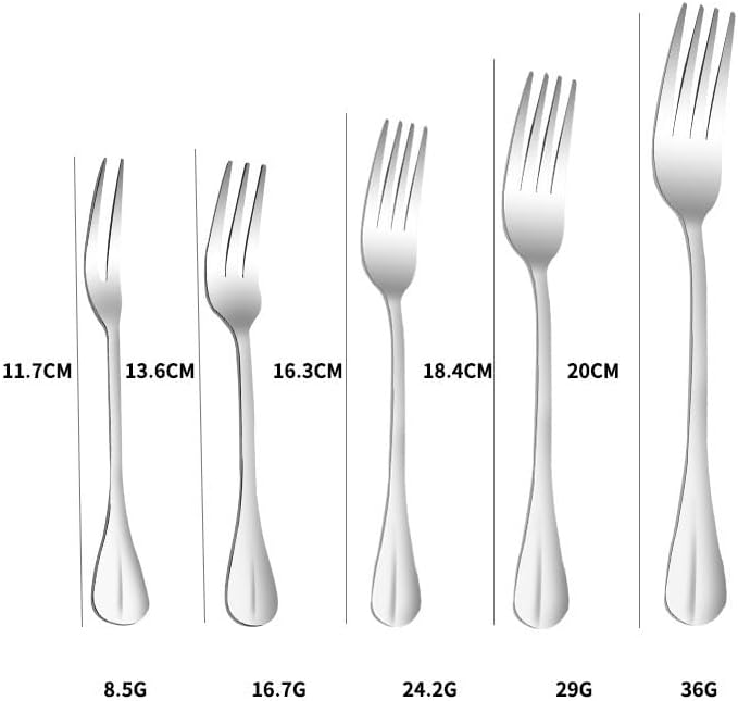 Flatware Silverware Set, 5/20/30/40/50/60pcs Stainless Steel Forks Set - Fruit/Dinner/Dessert/Steak Forks, Cutlery, Tableware Cutlery Set(60 Piece set for 12)