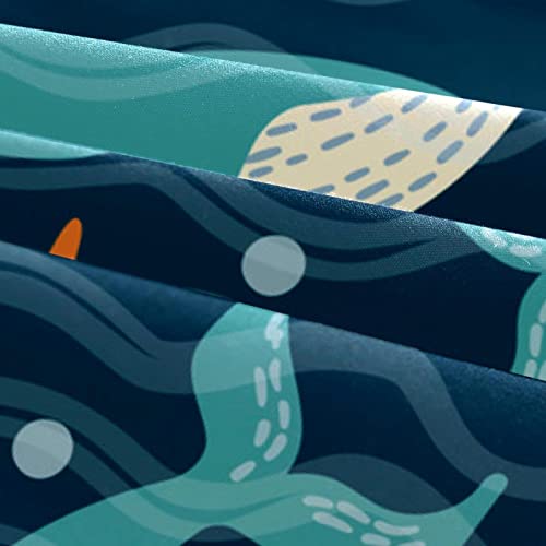 Parure de lit housse de couette dauphins et étoiles de mer douce