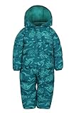 Mountain Warehouse Frosty Thick Padded Ski Suit - Half Fleece Lined,Toddler Hooded Snowsuit, Winter Printed Children Snowsuit Dark Teal (Printed) Baby Size 12-18 Months