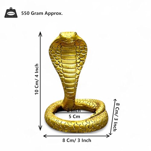 Image of Solid Brass Religious Naag for Shivling | Handcrafted Shiv Nagaraj Vasuki Snake Idol for Puja, Mandir Decor, Vastu Protection & Nag Panchami (Small)