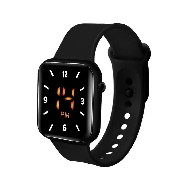Goldenize Fashion Luminous Water Resistant LED Display Fashionable Children Kids Digital Watches Sports Square Electronic Led Watch for Kids, Boy & Baby Girls-Digital Watch for Kids (Black) (B0C8Z965LT) Amazon Price History, Amazon Price Tracker