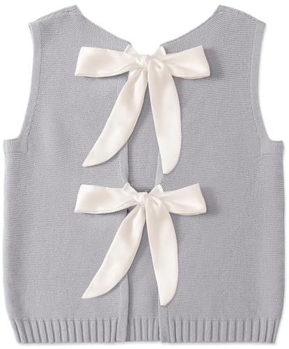Image of UEU Womens Sweater Vest Bow Tie Back Knitted Tank Tops Casual Crop Vest Tops 2025 Y2K Fashion Clothes