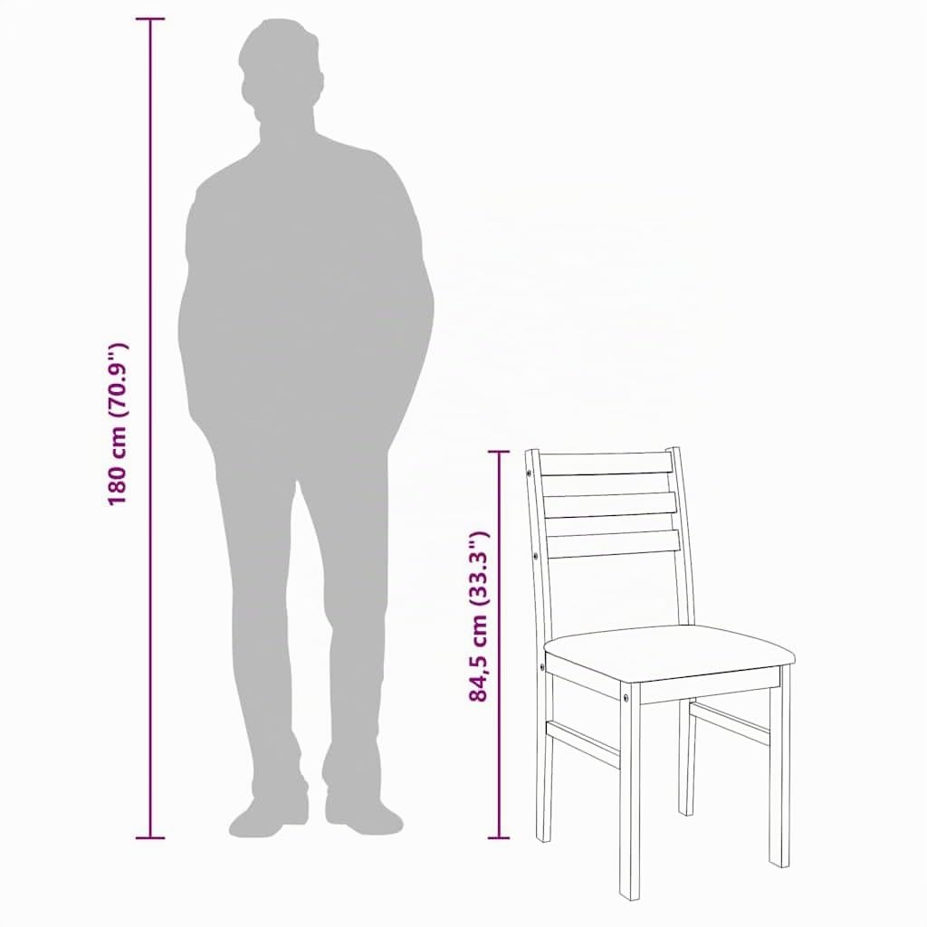 vidaXL Sillas de Comedor con Cojines 2uds Madera Maciza Blanco Caucho, Silla de Comedor, Silla de Cocina, Asiento de Comedor, Silla