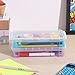 Mr. Pen- Pencil, Crayon Box, Assorted Color, 2 Pack, Clear Plastic Hard Pencil Case