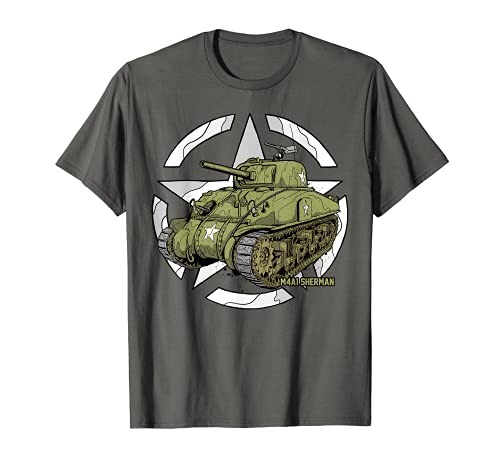 Sherman m4a1 wwii army tank history vintage t-shirt