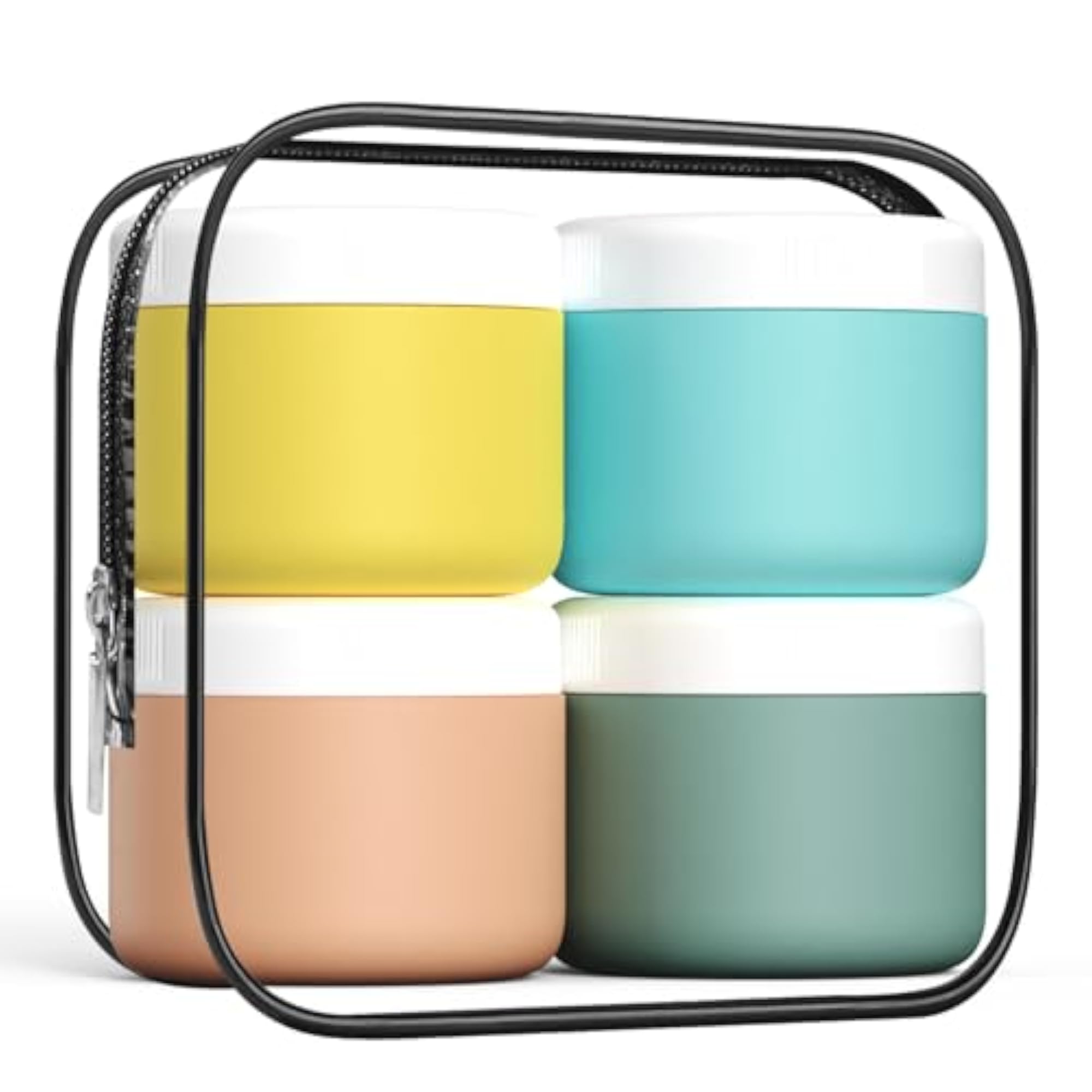 Silicone Cream Jars BPA Free Travel Containers, 3oz