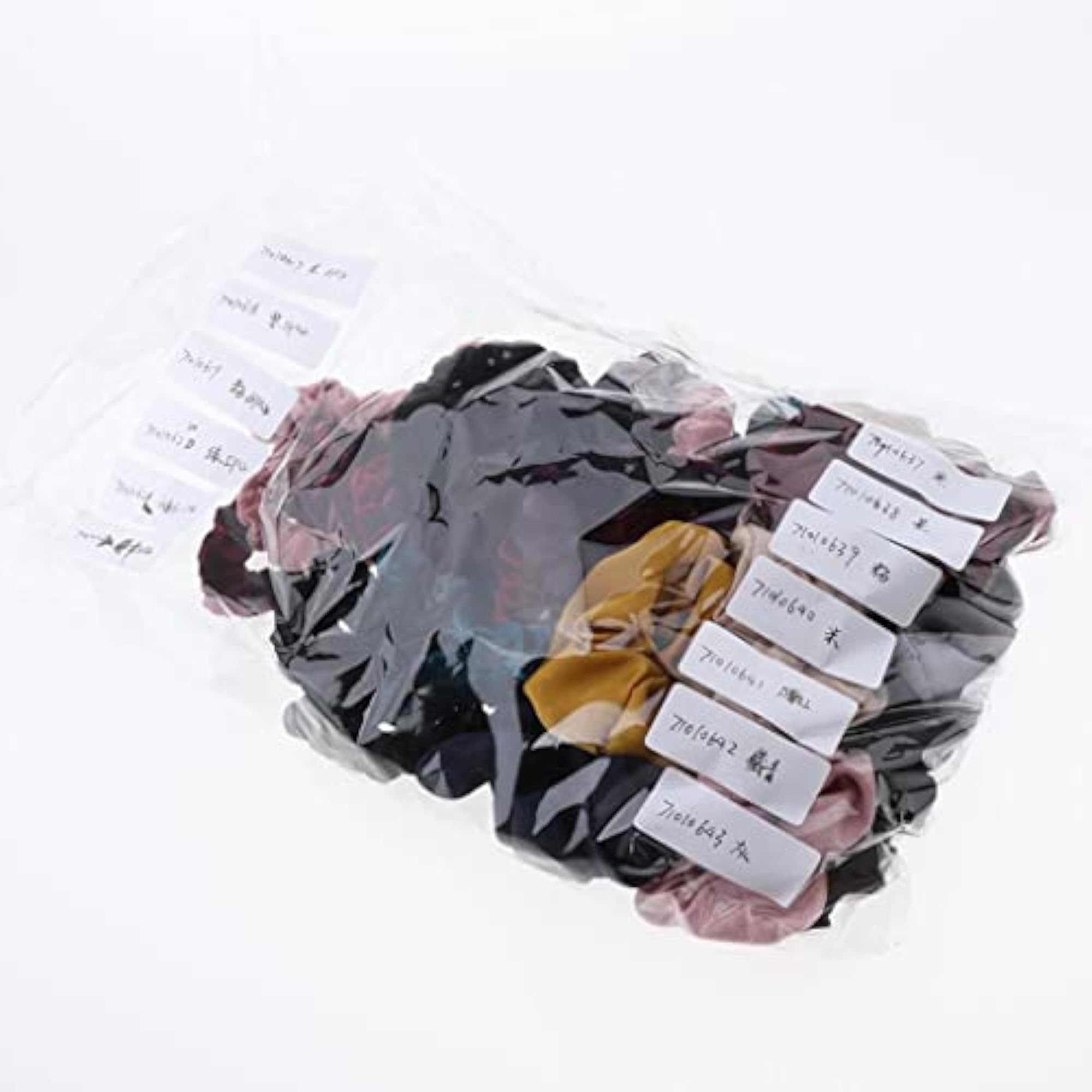2x Silk Feel Hair Scrunchies, Soft Hair Ties in Beige
