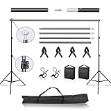 Walk Fly Backdrop Stand, 7x10 FT/2x3M Adjustable Background Stand for Photoshoot, Backdrop Support System Kit with Carrying Bag, Spring Clamp, Sand Bag for Photo Video Studio