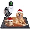 Qoosea Tappetino Riscaldante per Gatti e Cani 45x70cm, Tappeto Termico per Animali con 30-60°C Temperatura Regolabile e Timer, Cuscino Termico Elettrico Cane Sicuro con Cavo Anti-Morso