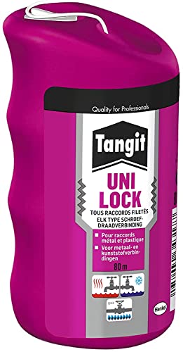 Tangit Uni-Lock | Fil de nylon (bobine de 80 m) pour étanchéité des raccords filetés sur tuyaux en métal et plastique – Fil d'étanchéité pour réseaux de gaz et eau