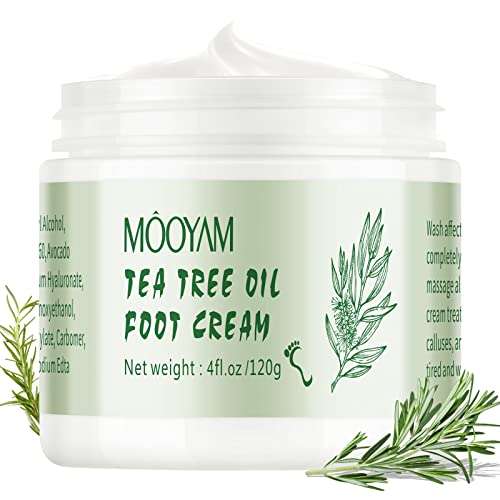 Foot Cream For Dry Cracked Heels Repair Tea Tree Oil Foot Moisturizer For Dry Feet With Urea Foot Spa Hand Cream For Callused Feet Elbow Knees Rough Skin Intensive Moisturizing Softening 4.2 Oz #TOP14
