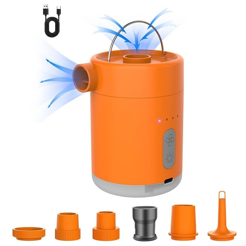 Mini bomba de aire portátil, bomba de aire inalámbrica para inflar rápidamente equipo al aire libre, colchón de aire, almohadilla de dormir, almohadas de aire, anillos de natación, bolsas de vacío