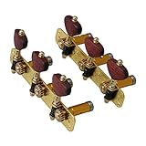 Yibuy 2pcs Gold-plated Acoustic Classical Guitar Machine Heads Tuning Keys Peg Replacement Accessories