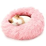 LAIRIES Guinea Pigs Bed Small Animal Bedding Donut-Shaped Burrowing Pet Bed Soft and Warm Hideaway with Spandex and Fleece Bottoms Cozy Carrier, Cage Accessories