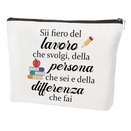 Regalo Maestre Fine Anno,Regali Maestra Maestre Grazie Insegnanti Insegnante Professoressa Compleanno Natale Pasqua Pensione Anniversario Valentino Festa della Donna Cosmetici Borsa Pochette Originali