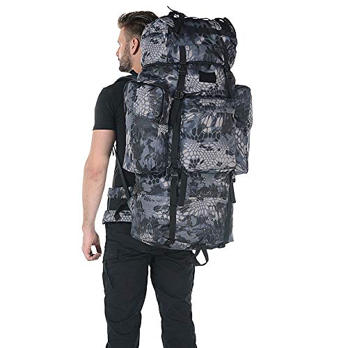 CXJC 100 L Wanderrucksack/Rucksack - Regenfest, tragbar, Atmungsaktivität Outdoor-Wandern, Camping, Militär-Nylon-Grün, Grün/Schwarz, Khaki, Schwarz Cover