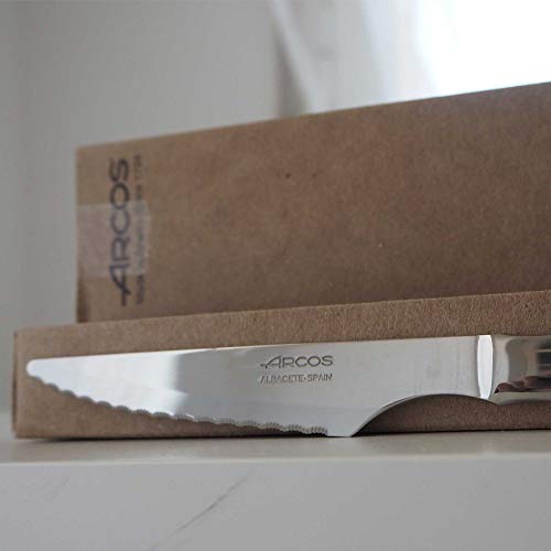 Foto von Arcos Fleischmesser-Set | 6 Stück | Steakmesser Marke Arcos | Edelstahl-Besteck | Klinge 110 mm | Monoblock-Griff | Spülmaschinenfest | umweltfreundliche Verpackung