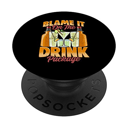 Blame It On The Drink Package Cruise Vacation Pun PopSockets Agarre y Soporte para Teléfonos y Tabletas