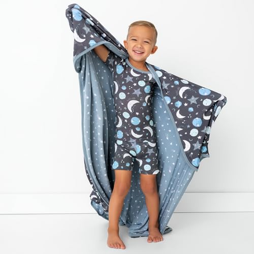 Image of Little Sleepies Cloud Blanket, 50 inch x 50 inch, Large, Blue to the Moon & Back