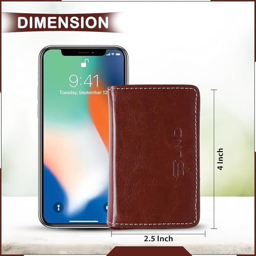 Image of JnD Notebook Card Holder Wallet - Slim, Multi-Functional, Premium Leather, RFID Blocking, Secure Closure, Compact, Durable, Stylish (TAN)