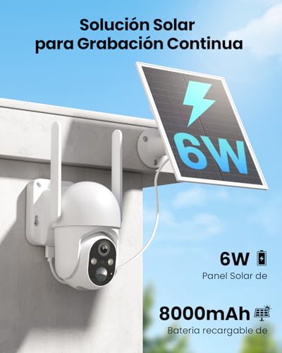 PESAIR 4G LTE Cámara Solar Vigilancia Exterior con Tarjeta SIM, 2K HD Cámara de vigilancia Sin WiFi PTZ, Visión Nocturna Colorida y Detección PIR Humana, Audio Bidireccional - imagen 3