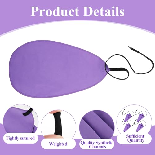 PEOVLVN 4 Pcs Clarinet Swab Clarinet Cleaning Cloth for Inside Tube Clarinet Cleaning Kit Silk Swab for Clarinet Sax Saxophone Piccolo Flute Cleaner Accessories Effectively Clean Dirt (Purple)