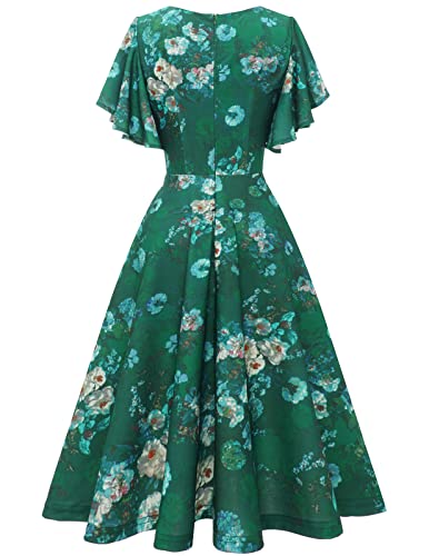 Image of Bridesmay Women's Formal Wedding Guest Dress for Women 2026 Short Sleeve Fit and Flare Tea Party Dresses
