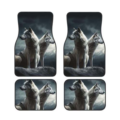 Tapis de sol de voiture universels robustes pour l'avant et l'arrière - Lot complet 4 pièces