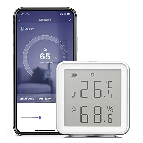 Stazione meteo senza fili, WiFi Smart Temperature Humidity Sensor compatibile con Alexa 230ft Super Long Range Wireless Digital