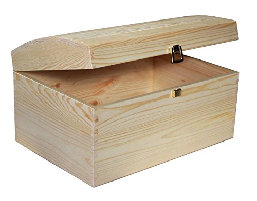 DECOCRAFT XXL EXTRA LARGE TREASURE CHEST PLAIN WOODEN BOX WOOD KEEPSAKE MEMORY GIFT BOX DECOUPAGE CRAFT ART