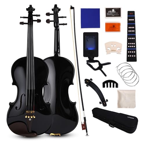Violin 4/4 Full Size, Beginner Violin For Kids,Students,Adults,Fiddle Set with Hard...