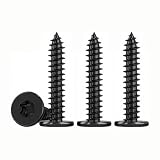 Drenky Vis a Bois Noir en Inox M4x30mm Mince Autotaraudeuses à Tête Plate Vis à Bois, EntièRement Fileté, 50 Pièces