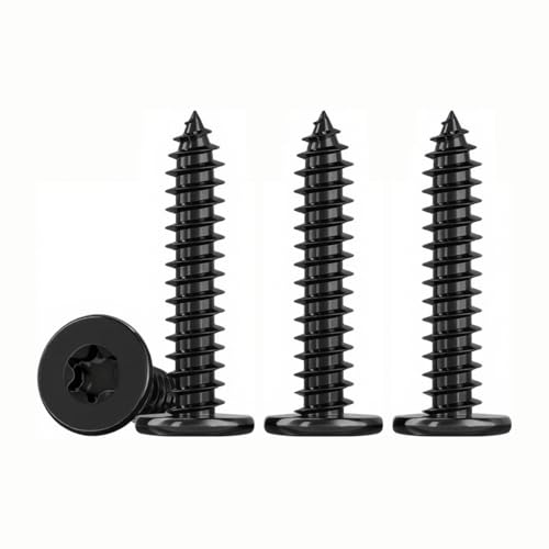 ‌Drenky 50 Stück M4 Holzschrauben Edelstahl A2 V2A, M4 x 30mm Schrauben Schwarz mit Flachkopf, Perfekt für Holzverbindungen, Hochwertige Edelstahlschrauben für langlebige Ergebnisse