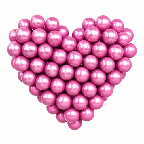 Image of Metallic Hot Pink Balloons, 5 inch, 100 Pack