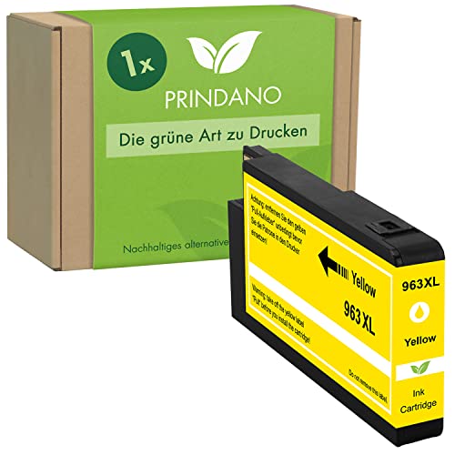 Prindano 1 Patrone kompatibel mit HP 963 XL Yellow | Für OfficeJet Pro 9010 9010 e 9012 9012 e 9013 9014 9015 9015 e 9016 9018 9019 9020 9022 9022 e 9023 9025 9025 e 9026 9028 Cover