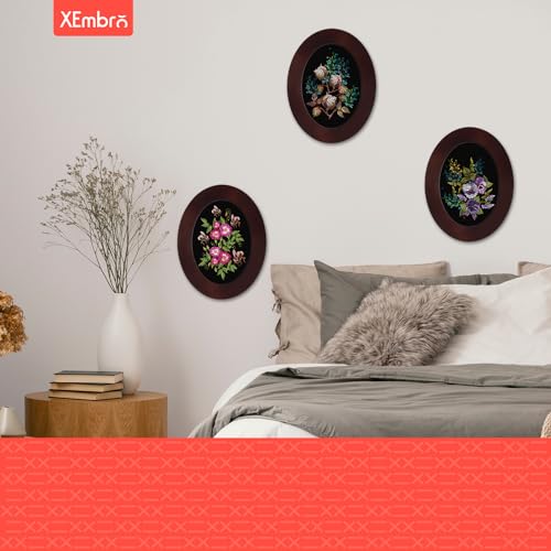 Xembro E-099H Wood Embroidery Hoop Frame Set, Oval Wood Embroidery Display Frame thumb #6