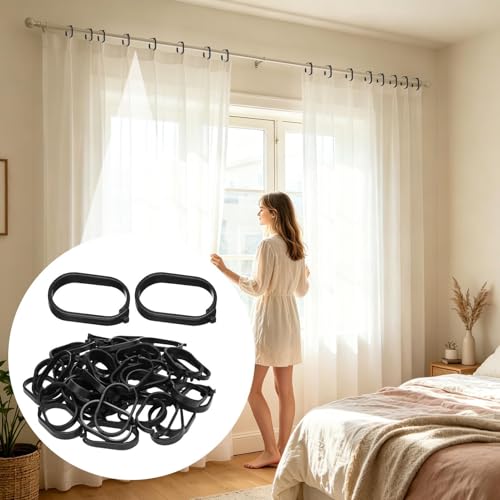 Ganchos para cortinas antidesgaste para arreglar canopias de patio y ducha 3