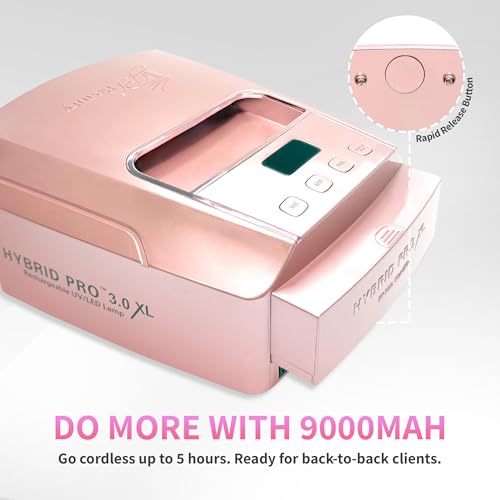 Image of iGel Beauty Hybrid PRO 3.0 XL UV /LED Nail Lamp - Wireless Rechargeable 48W Nail Dryer, Extra Wide Full-Hand Curing, 9000mAh Battery, Smart Timer & Builder Gel Mode, Cordless Professional Lamp