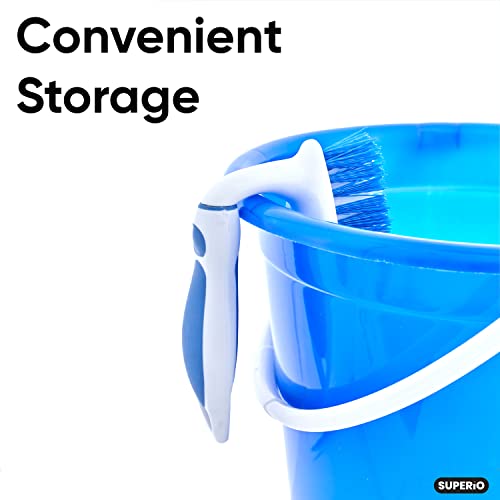 Superio Grout Brush, Dish Brush, Shower Scrubber Cleaning Brush, Stiff Bristles, Comfort Grip Handle, Blue Brush Cleaner For Kitchen, Bathroom, Shower, Sink, Toilet- Vegatable Brush, Carpet Scrubber #TOP3