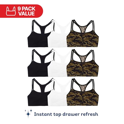 Image of Fruit of the Loom Women's Spaghetti Strap Cotton Sports Bra - All-Day Comfort