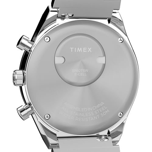 Image of TIMEX Q Sport Analog White Round Dial & Silver Stainless Steel Bracelet Band Water Resistant Men's Wrist Watch - TW2Y36200IK
