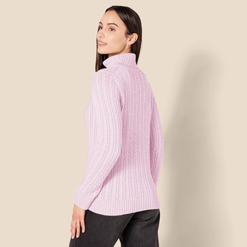 Image of Amazon Essentials Women's Long Sleeve Fisherman Cable Knit Turtleneck Sweater (Available in Plus Size)